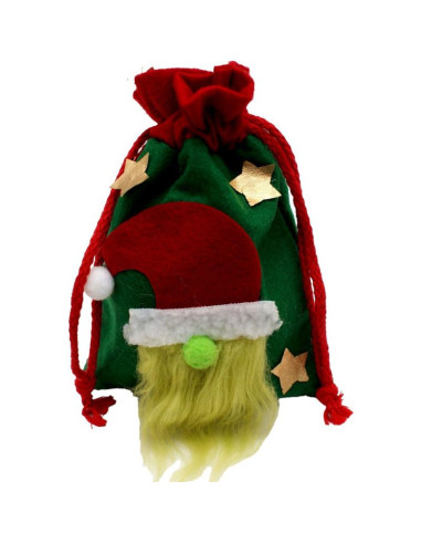 Świąteczny woreczek na prezent z mikołajem 15x20cm