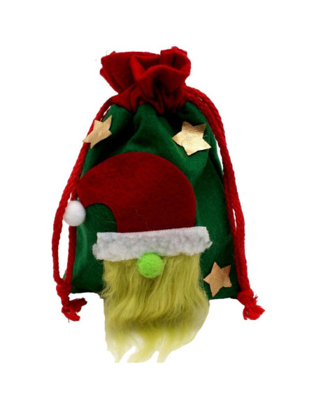 Świąteczny woreczek na prezent z mikołajem 15x20cm