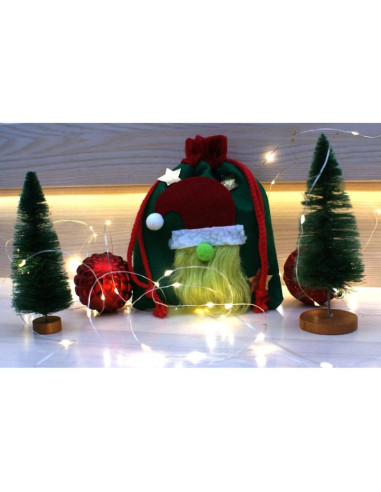 Świąteczny woreczek na prezent z mikołajem 15x20cm