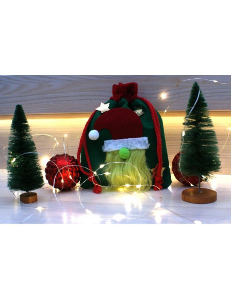 Świąteczny woreczek na prezent z mikołajem 15x20cm