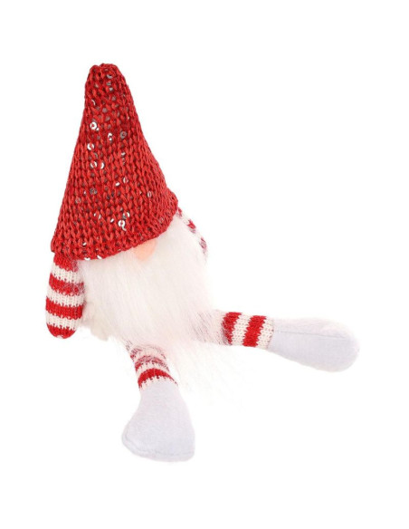 Mikołaj gnom dekoracyjny siedzący czerwony 13+10cm