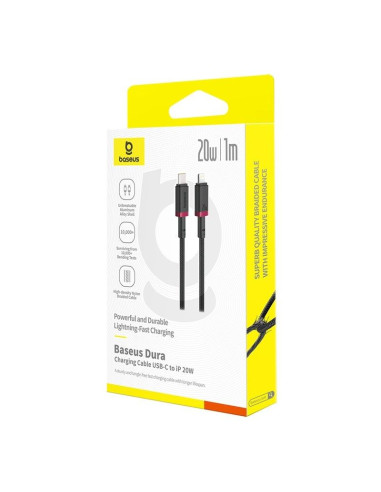 Kabel baseus dura typ c 20w 1m (szaro-czarny)