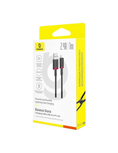 Kabel baseus dura 2.4a 1m (czerwono-czarny)