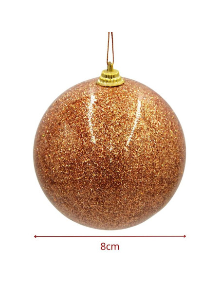 Bombka plastikowa bezpieczna 8cm mica złoty