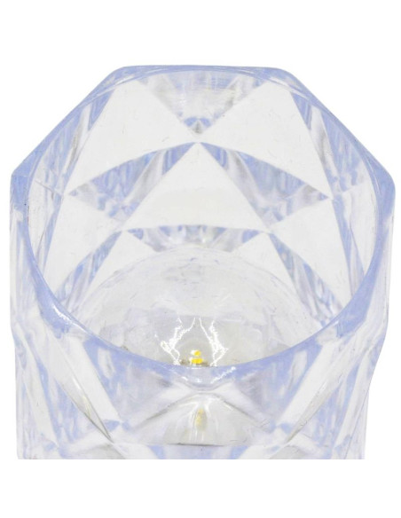 Mini lampa dekoracyjna 6 cm transparenta ciepły biały 1 led