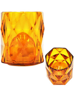 Mini lampa dekoracyjna 6 cm amber ciepły biały 1 led