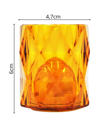 Mini lampa dekoracyjna 6 cm amber ciepły biały 1 led