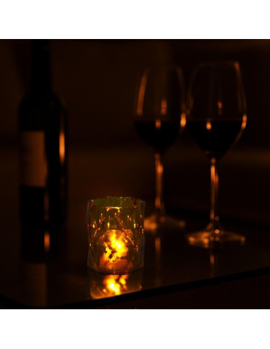 Mini lampa dekoracyjna 6 cm amber ciepły biały 1 led