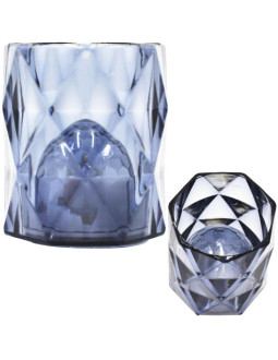 Mini lampa dekoracyjna 6 cm szara ciepły biały 1 led