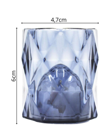 Mini lampa dekoracyjna 6 cm szara ciepły biały 1 led