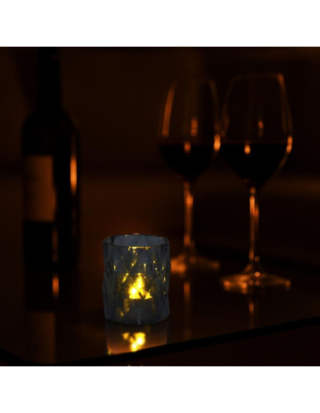 Mini lampa dekoracyjna 6 cm szara ciepły biały 1 led