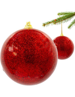 Bombka plastikowa bezpieczna 8cm czerwona mica