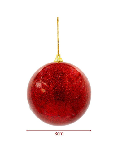 Bombka plastikowa bezpieczna 8cm czerwona mica