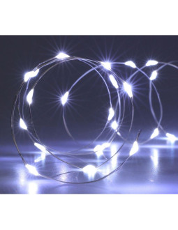Lampki druciki na baterie girlanda 40 led zimny biały