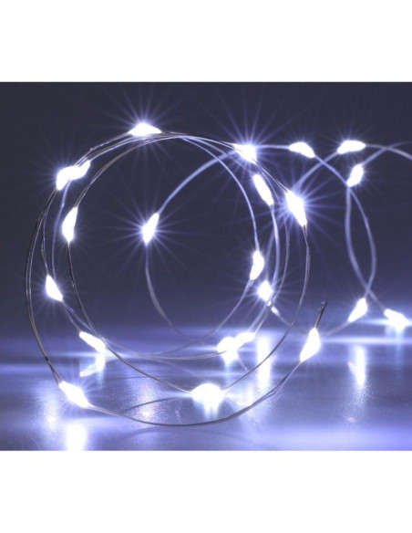 Lampki druciki na baterie girlanda 40 led zimny biały