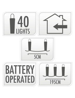 Lampki druciki na baterie girlanda 40 led zimny biały 2