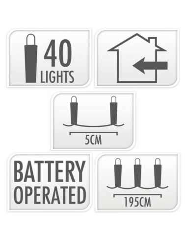 Lampki druciki na baterie girlanda 40 led zimny biały