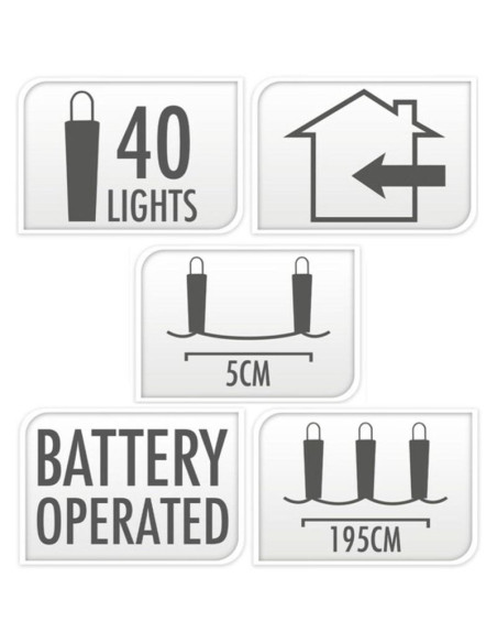 Lampki druciki na baterie girlanda 40 led ciepły biały
