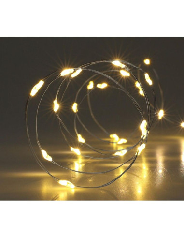 Lampki druciki na baterie girlanda 40 led ciepły biały