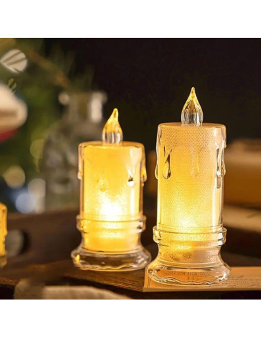 Świeca dekoracyjna 5x11cm zdobiona led