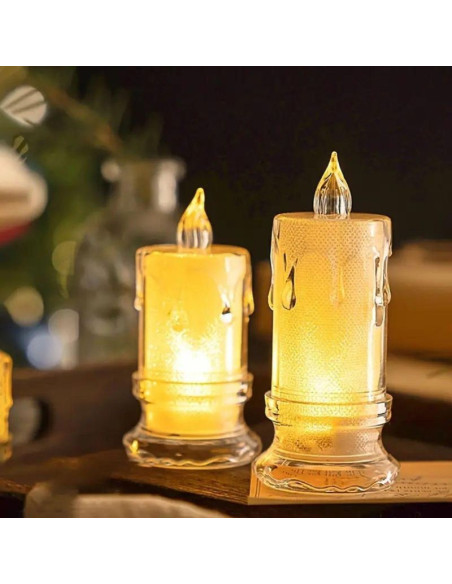 Świeca dekoracyjna 5x11cm zdobiona led