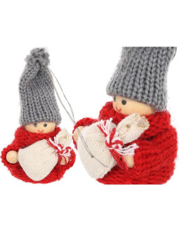 Laleczka dekoracyjna z workiem czerwona girl 7,5cm