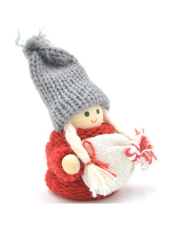 Laleczka dekoracyjna z workiem czerwona girl 7,5cm 2