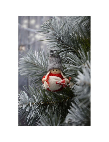 Laleczka dekoracyjna z workiem czerwona girl 7,5cm