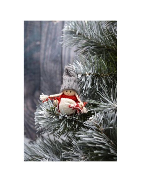 Laleczka dekoracyjna z workiem czerwona girl 7,5cm