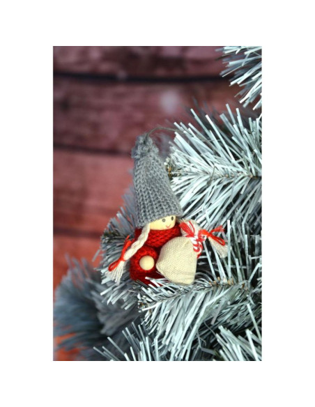 Laleczka dekoracyjna z workiem czerwona girl 7,5cm