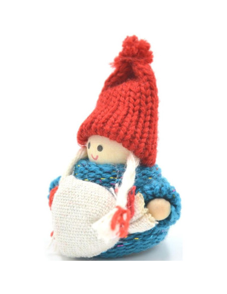 Laleczka dekoracyjna z workiem niebieska girl 7,5cm