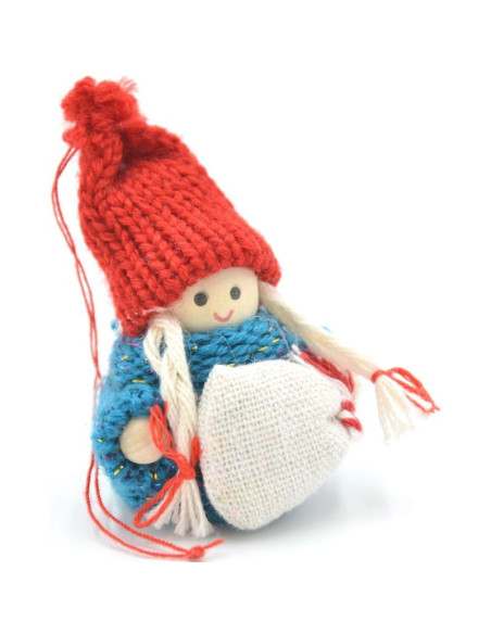 Laleczka dekoracyjna z workiem niebieska girl 7,5cm