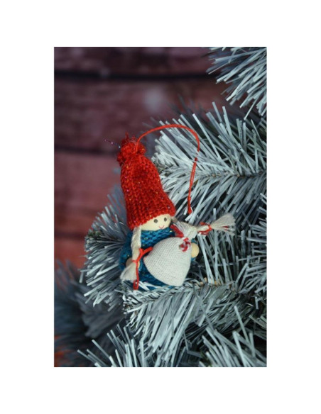 Laleczka dekoracyjna z workiem niebieska girl 7,5cm