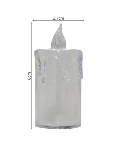 Świeca dekoracyjna 3,5x8cm zdobiona led