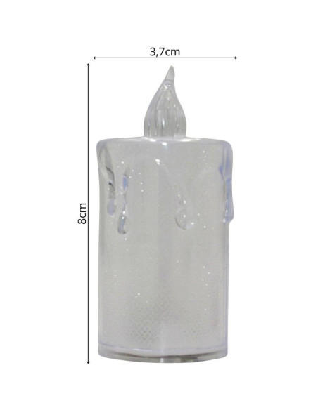 Świeca dekoracyjna 3,5x8cm zdobiona led