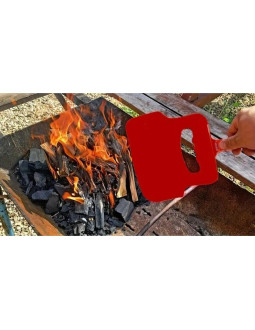 Dmuchawa do rozpalania grilla kominka ogniska ręczna czerwona 2