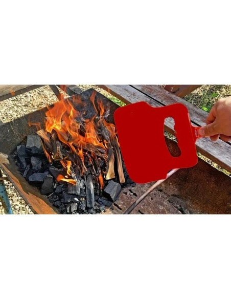 Dmuchawa do rozpalania grilla kominka ogniska ręczna czerwona