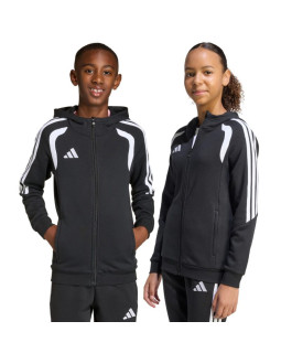Bluza dla dzieci adidas tiro 26 league sweat full zip hoodie czarna kf3324