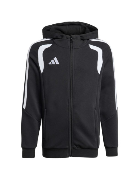 Bluza dla dzieci adidas tiro 26 league sweat full zip hoodie czarna kf3324