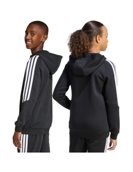 Bluza dla dzieci adidas tiro 26 league sweat full zip hoodie czarna kf3324