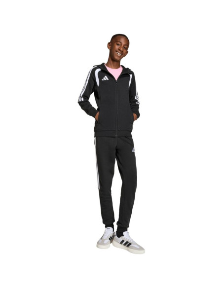 Bluza dla dzieci adidas tiro 26 league sweat full zip hoodie czarna kf3324