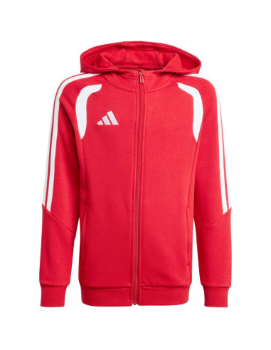 Bluza dla dzieci adidas tiro 26 league sweat full zip hoodie czerwona kf9101