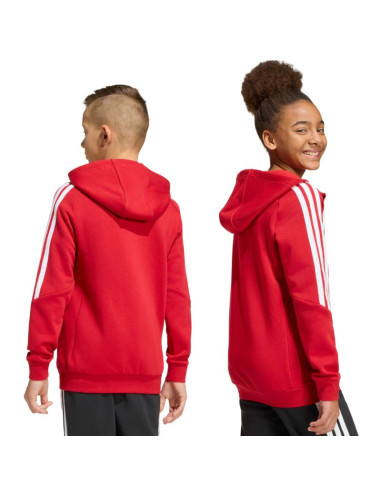 Bluza dla dzieci adidas tiro 26 league sweat full zip hoodie czerwona kf9101