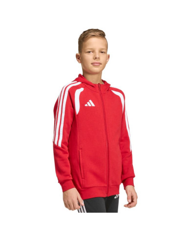 Bluza dla dzieci adidas tiro 26 league sweat full zip hoodie czerwona kf9101
