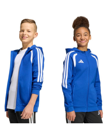 Bluza dla dzieci adidas tiro 26 league sweat full zip hoodie niebieska kf9102