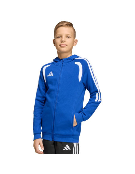 Bluza dla dzieci adidas tiro 26 league sweat full zip hoodie niebieska kf9102