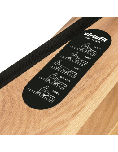 Virtufit elite drewniany wioślarz z oporem wodnym - drewno/dąb