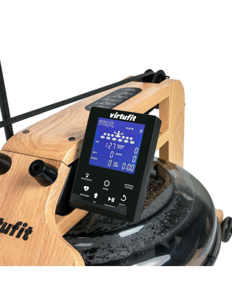 Virtufit elite drewniany wioślarz z oporem wodnym - drewno/dąb