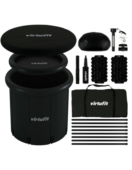 Virtufit wanna lodowa xxl - 375 litrów - antracyt - z akcesoriami