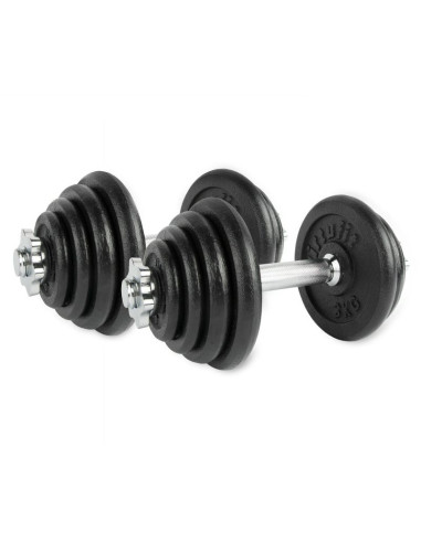 Virtufit regulowany zestaw hantli pro - zestaw sztangi - żeliwo - 1 x 15 kg